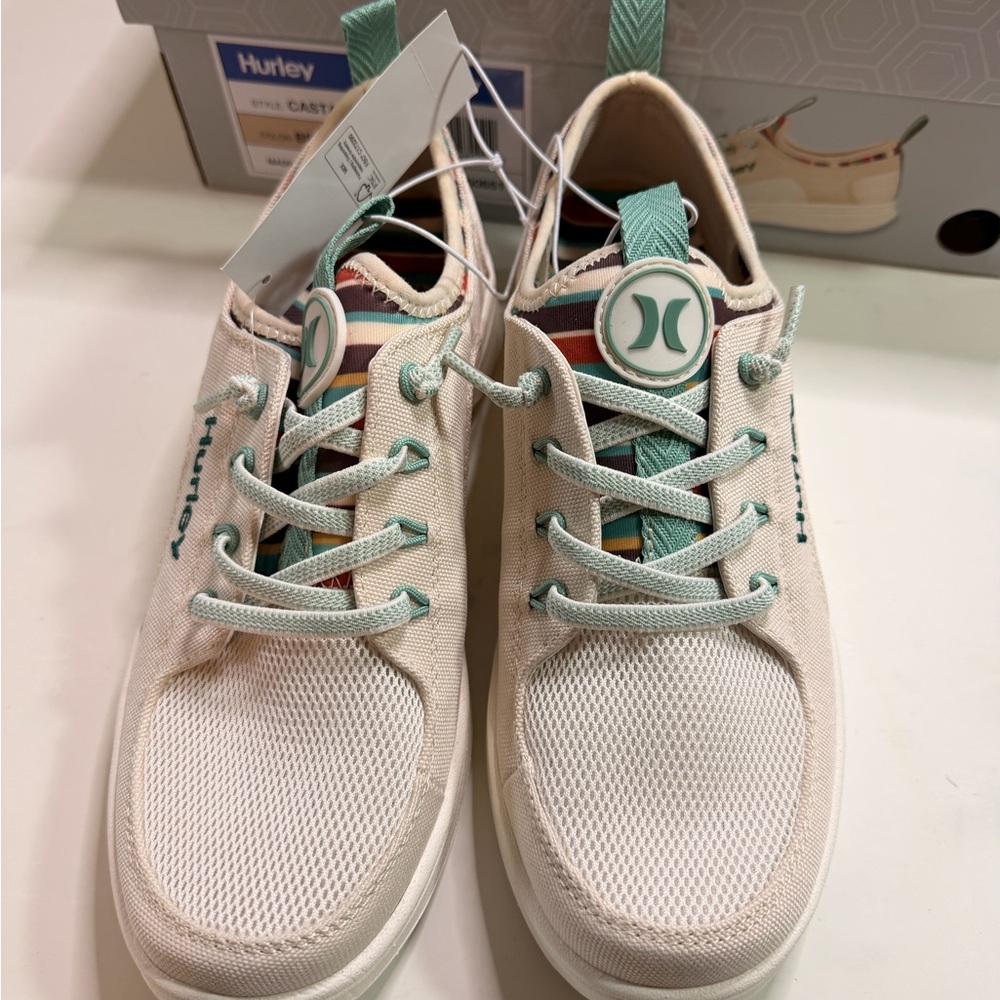 Hurley Women’s Beige & Mint Castaic Lace-Up Sneakers NWT - Picture 5 of 7